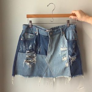 Sunset and Spring Jean skirt
